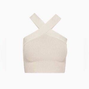 NWT Aritzia Babaton Sculpt Knit Criss Cross Crop Top Tank small petite S/P